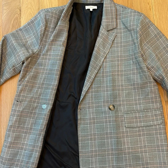 Böhme Women’s Blazer Houndstooth Plaid Academia One Button Large - Picture 5 of 7